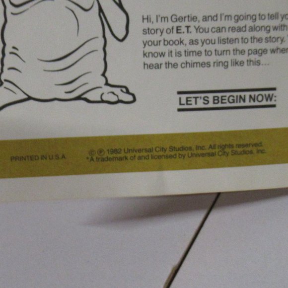 1982 E T The Extra-Terrestrial Read-Along Book and Record Set - Picture 3 of 5